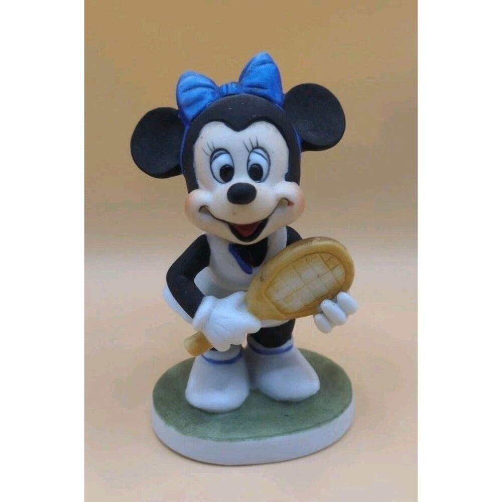 Vintage Walt Disney Productions Minnie Mouse Tennis Figurine, Porcelain